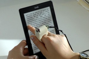 FingerReader-Reading-Kindle