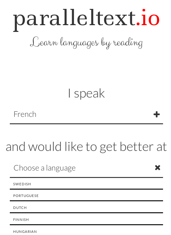 Paralleltext_choix_de_langues