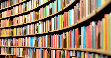 Round bookshelf in public library